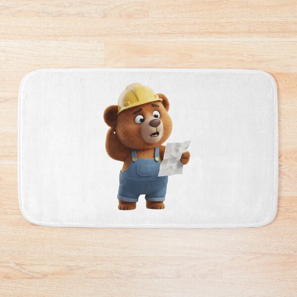 Item preview, Confused Construction Bear Looking At Crumpled Plans designed and sold by vk09.