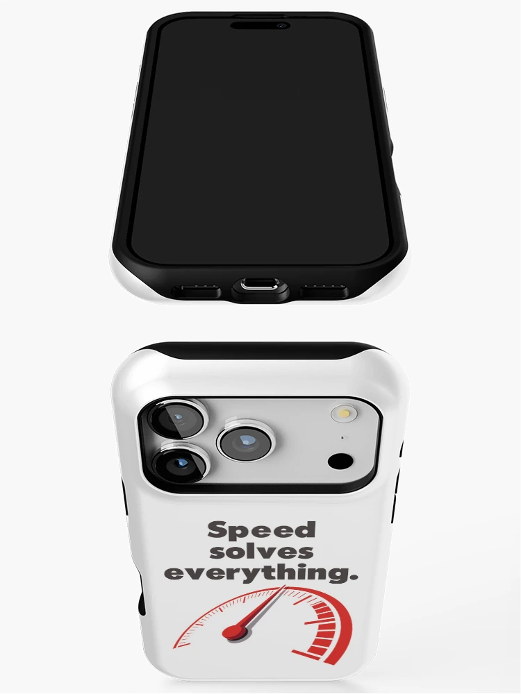 Thumbnail 3 of 4, iPhone Case, Speed Solves Everything - Black Text designed and sold by RAS-77.
