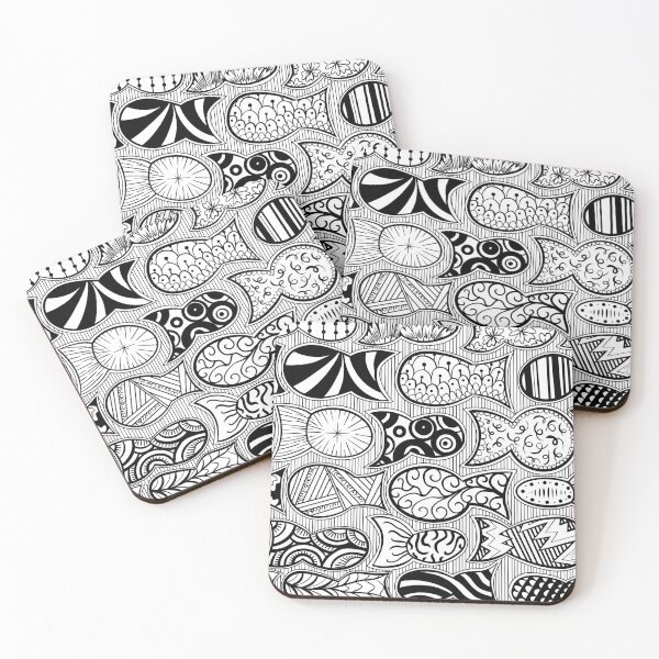 Item preview, School of fish tessellation designed and sold by ZeborahGrace.