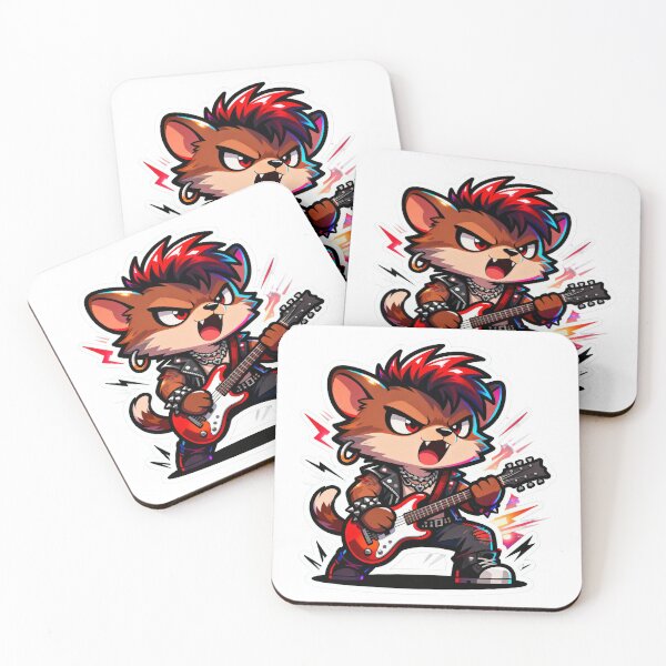 Item preview, Chibi Punk Fox Playing Electric Guitar designed and sold by BlurBlurDesign.