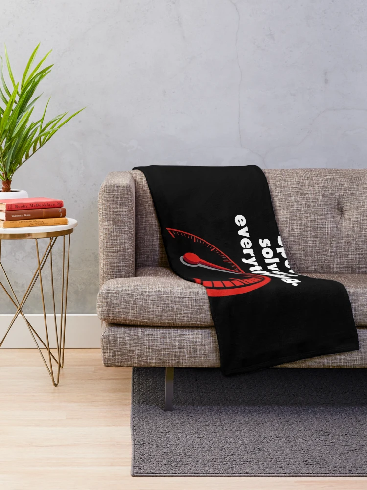 Thumbnail 2 of 6, Throw Blanket, Speed Solves Everything - White Text designed and sold by RAS-77.