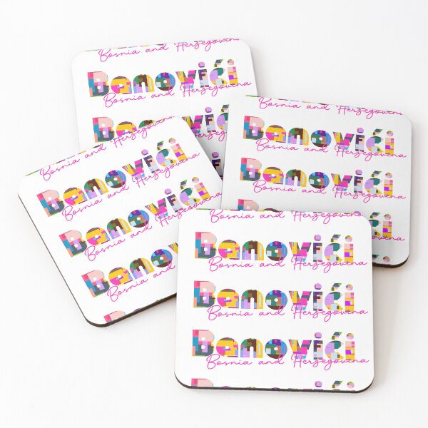 Item preview, Banovići, Bosnia and Herzegovina, Vibrant Abstract City Typography Art designed and sold by Wanderful-roads.
