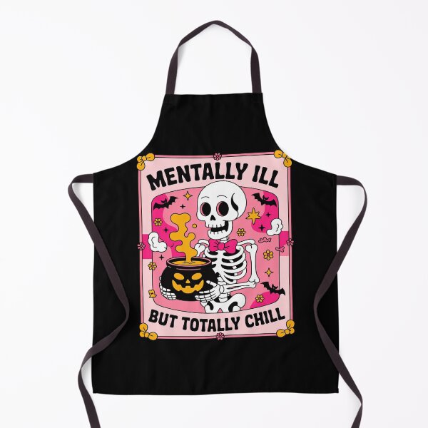 Item preview, Skeleton Mentally Ill But Totally Chill Halloween Skull designed and sold by NetoGalaxy.