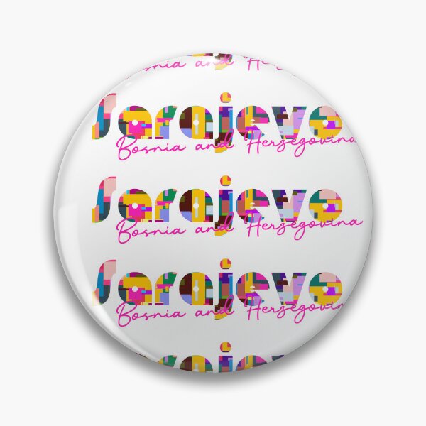 Item preview, Sarajevo, Bosnia and Herzegovina, Vibrant Abstract City Typography Art designed and sold by Wanderful-roads.