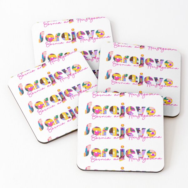 Item preview, Sarajevo, Bosnia and Herzegovina, Vibrant Abstract City Typography Art designed and sold by Wanderful-roads.
