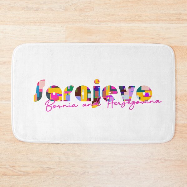 Item preview, Sarajevo, Bosnia and Herzegovina, Vibrant Abstract City Typography Art designed and sold by Wanderful-roads.