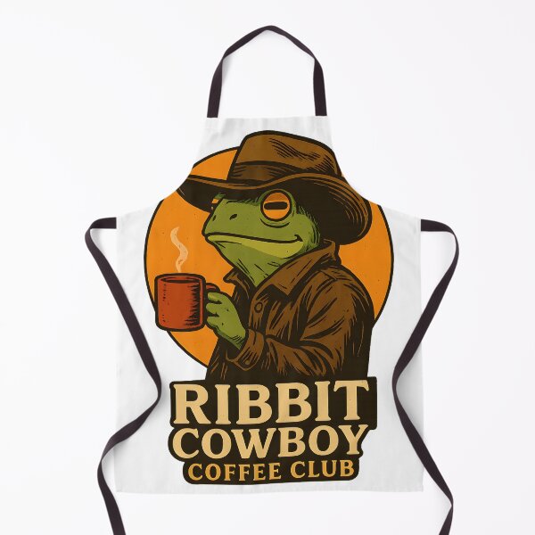 Item preview, Ribbit Cowboy Coffee Club – Frog Cowboy & Cafe (Vintage Illustration) designed and sold by InkMalinois.