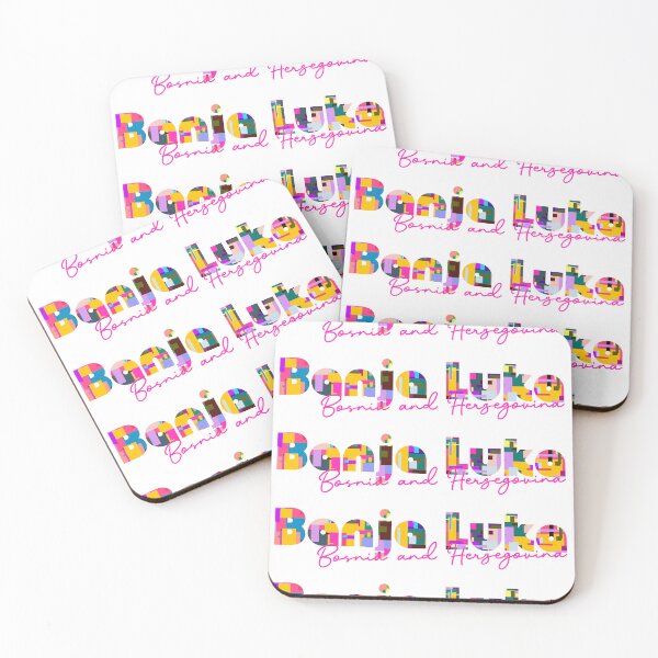 Item preview, Banja Luka, Bosnia and Herzegovina, Vibrant Abstract City Typography Art designed and sold by Wanderful-roads.