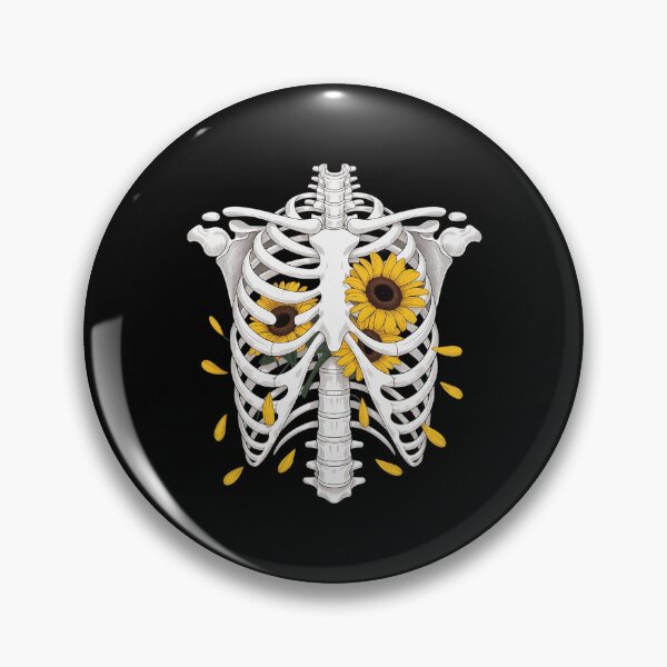 Item preview, Skeleton Rib Cage with Sunflowers Gothic Halloween designed and sold by NetoGalaxy.