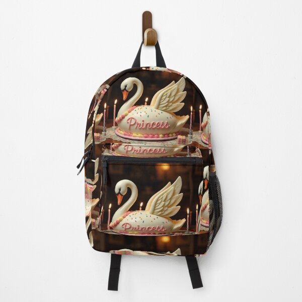 Item preview, Cute Swan Birthday Cake with Princes Typography  designed and sold by AwesomeDigiShop.
