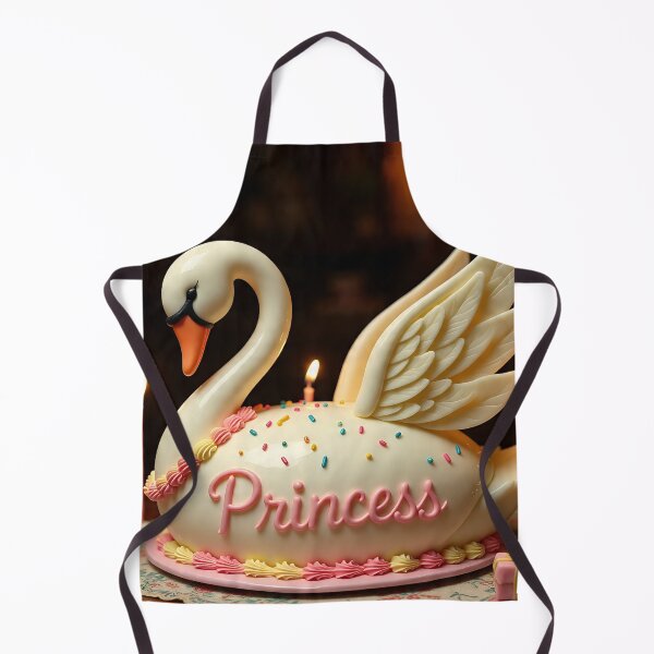 Item preview, Cute Swan Birthday Cake with Princes Typography designed and sold by AwesomeDigiShop.