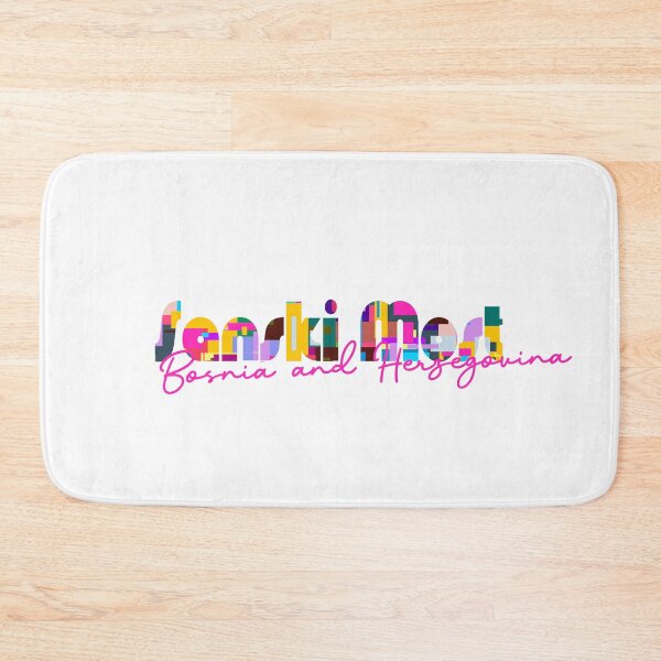 Item preview, Sanski Most, Bosnia and Herzegovina, Vibrant Abstract City Typography Art designed and sold by Wanderful-roads.