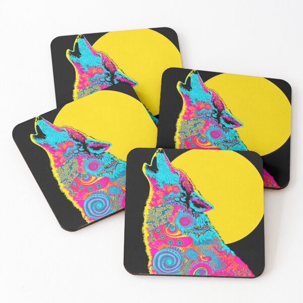 Item preview, Psychedelic Wolf Howling Retro 70s Style designed and sold by ChinzorigBAY.