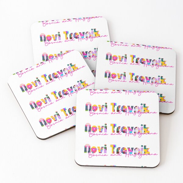 Item preview, Novi Travnik, Bosnia and Herzegovina, Vibrant Abstract City Typography Art designed and sold by Wanderful-roads.
