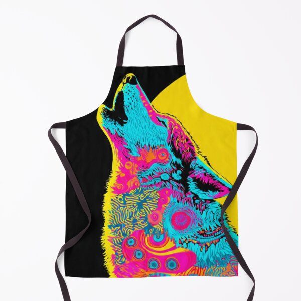 Item preview, Psychedelic Wolf Howling Retro 70s Style designed and sold by ChinzorigBAY.