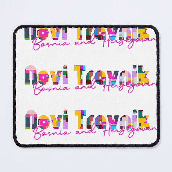 Item preview, Novi Travnik, Bosnia and Herzegovina, Vibrant Abstract City Typography Art designed and sold by Wanderful-roads.