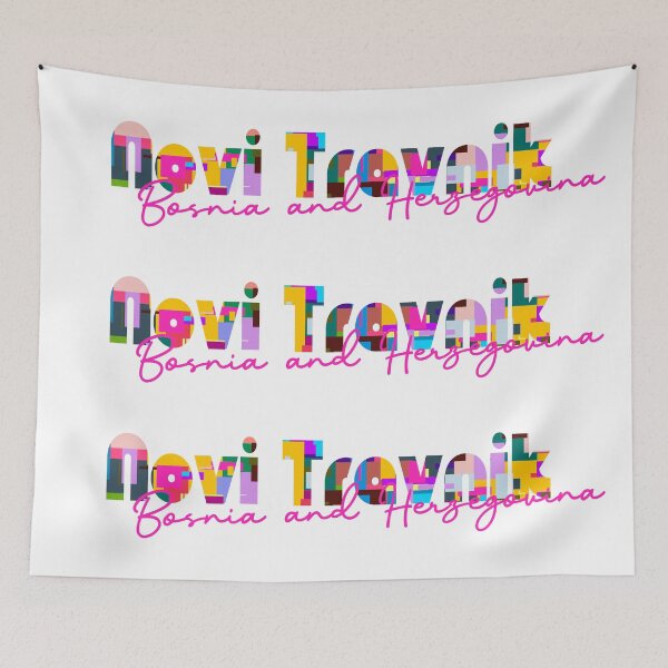 Item preview, Novi Travnik, Bosnia and Herzegovina, Vibrant Abstract City Typography Art designed and sold by Wanderful-roads.