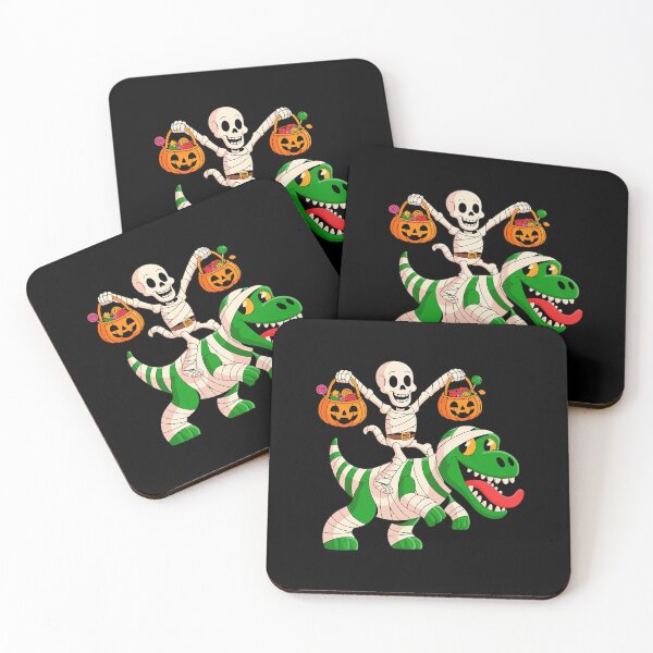 Item preview, Skeleton Riding Mummy Dinosaur T-Rex Halloween Pumpkin designed and sold by SnackPAC.