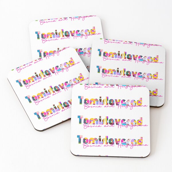 Item preview, Tomislavgrad, Bosnia and Herzegovina, Vibrant Abstract City Typography Art designed and sold by Wanderful-roads.