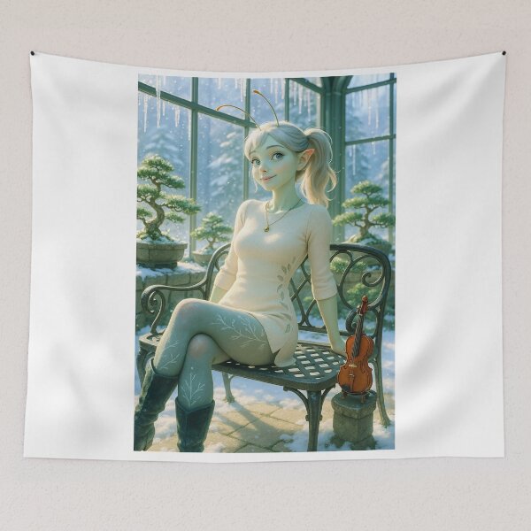 Item preview, Snowytree cricket elf girl violin greenhouse designed and sold by CathryneDelamort.