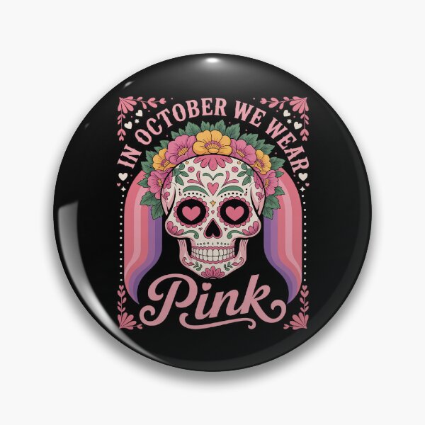 Item preview, Skull Halloween Breast Cancer In October We Wear Pink designed and sold by SnackPAC.