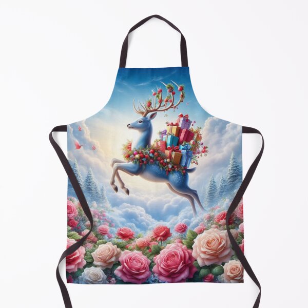 Item preview, Magical Flying Deer with Gifts – Fantasy Floral Dream Illustration designed and sold by Dogandesighn.
