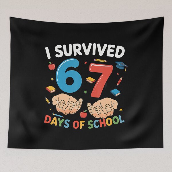 Item preview, I Survived 67 Days Of School Funny Six Seven 6 7 Meme Z Gen designed and sold by DianaEsther1.