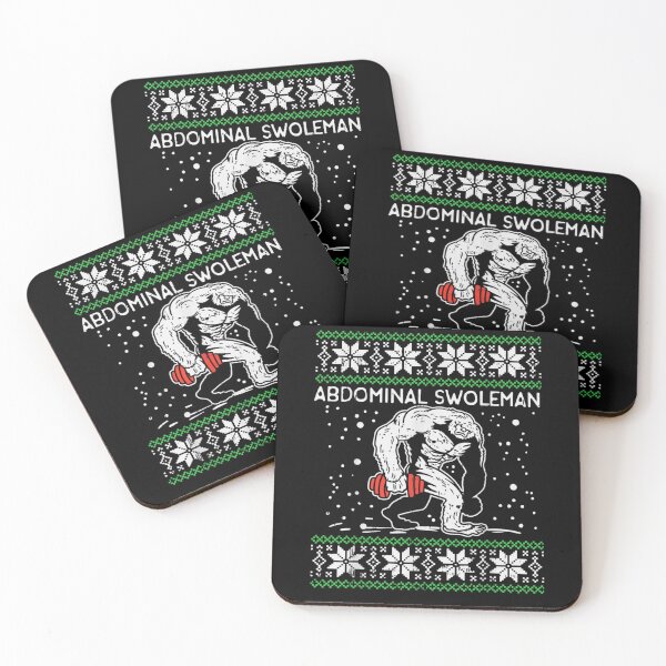 Item preview, Funny Abdominal Swoleman Bigfoot Lifting Dumbbell Ugly Christmas Sweater Gym Art designed and sold by DaphoLatara.