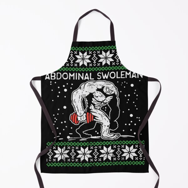 Item preview, Funny Abdominal Swoleman Bigfoot Lifting Dumbbell Ugly Christmas Sweater Gym Art designed and sold by DaphoLatara.