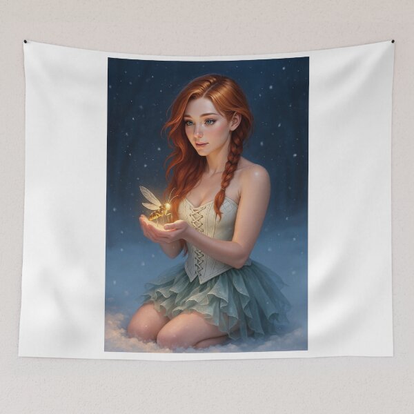 Item preview, Rowan holds snowytreecricket in winter snowfall designed and sold by CathryneDelamort.