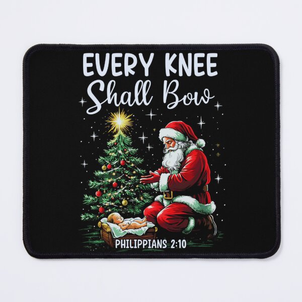Item preview, Religious Every Knee Shall Bow Santa Claus Kneeling At Nativity Scene designed and sold by DaphoLatara.