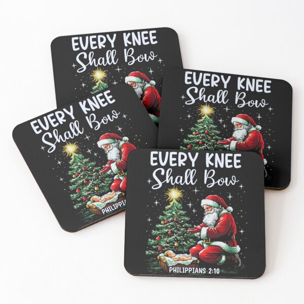 Item preview, Religious Every Knee Shall Bow Santa Claus Kneeling At Nativity Scene designed and sold by DaphoLatara.