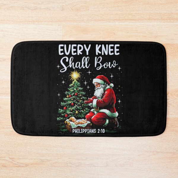 Item preview, Religious Every Knee Shall Bow Santa Claus Kneeling At Nativity Scene designed and sold by DaphoLatara.