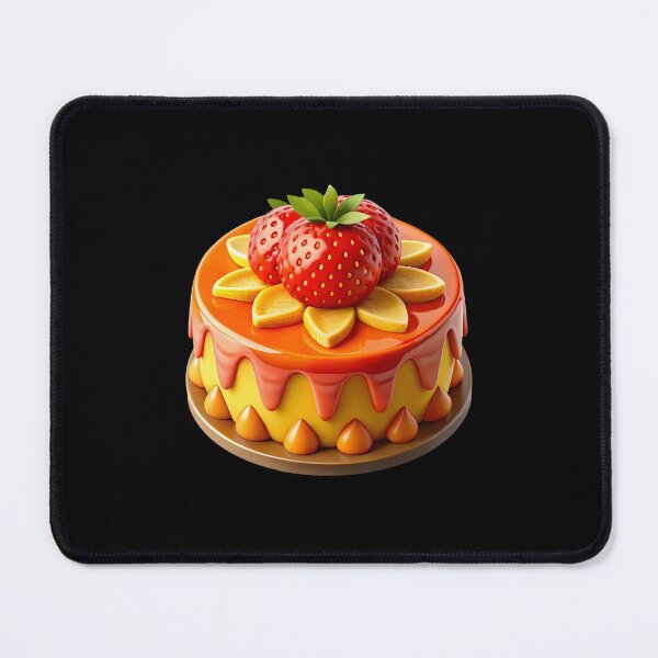 Item preview, Cartoon Cake with Strawberry and Orange Glaze Topping designed and sold by Jirada.