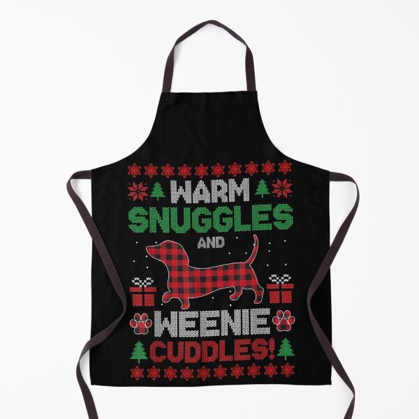 Item preview, Warm Snuggles And Weenie Cuddles Dachshund Buffalo Plaid Ugly Sweater Art designed and sold by DaphoLatara.