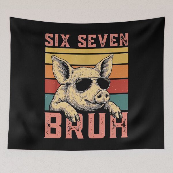 Item preview, Six Seven Bruh 67 Meme Funny Cool Sunglasses Pig Shirt designed and sold by LashondaGreen89.