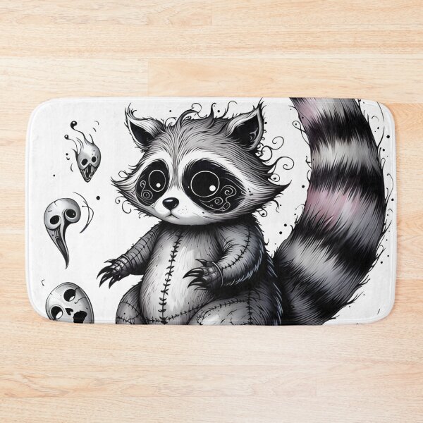Item preview, Gothic Watercolor Raccoon Plush Cute Dark Fantasy designed and sold by RubisLeaf.