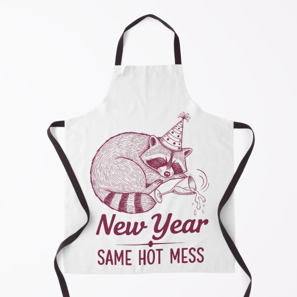 Item preview, New Year Same Hot Mess Raccoon Party Vibes designed and sold by LuminOrb.