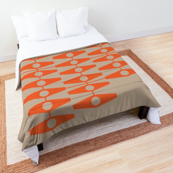 abstract eyes pattern (mix & match orange tan) Comforter
