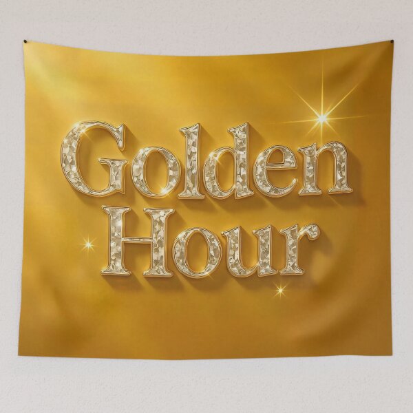 Item preview, Golden Hour – Diamond Gold Typography designed and sold by AI-Only Creations.