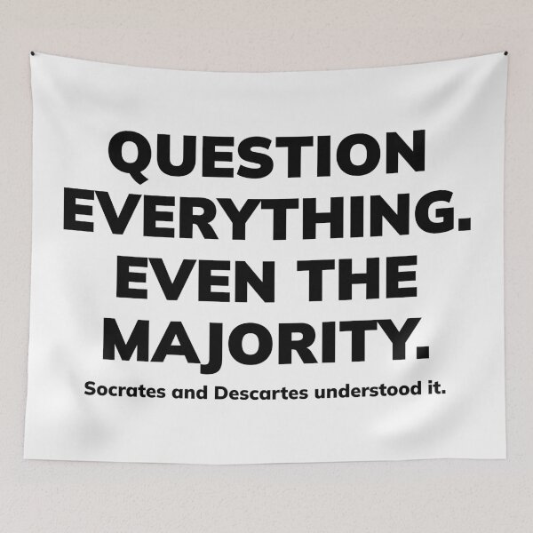 Item preview, QUESTION EVERYTHING.  EVEN THE MAJORITY. Socrates and Descartes understood it. designed and sold by Finvara.