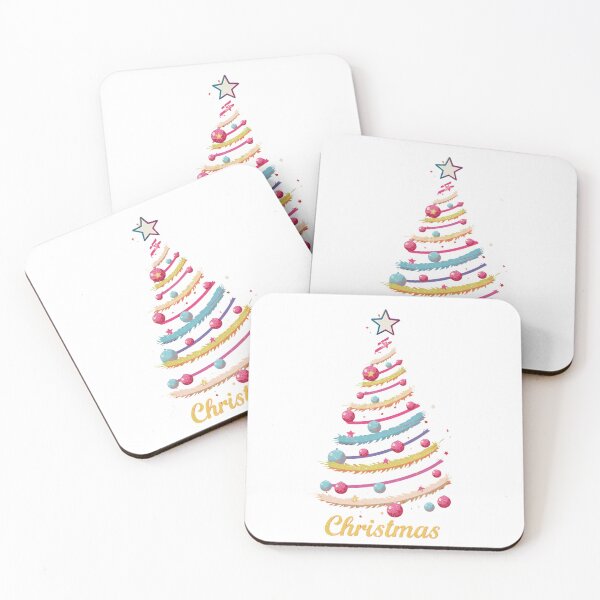 Item preview, Colorful Christmas Tree Illustration With Ribbons, Ornaments, And Star On Black Background designed and sold by KanDa-Shop.