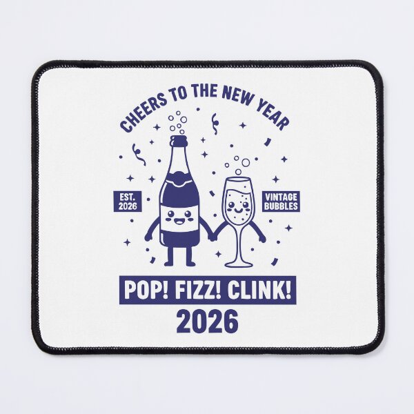 Item preview, Cheers To The New Year Pop Fizz Clink 2026 designed and sold by LuminOrb.