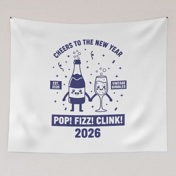 Item preview, Cheers To The New Year Pop Fizz Clink 2026 designed and sold by LuminOrb.