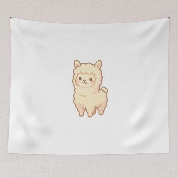 Artikelvorschau, Chibi Relaxed Alpaca Sticker entworfen und verkauft von StickMint.