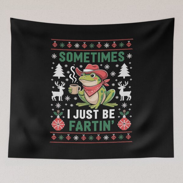 Item preview, Sometimes I Just Be Farting Frog Christmas designed and sold by MeowtivationP.