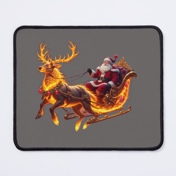 Item preview, Magic Reindeer Sleigh – Glowing Santa Christmas Fantasy Art by NegarTv Designs designed and sold by NegarTv Designs.
