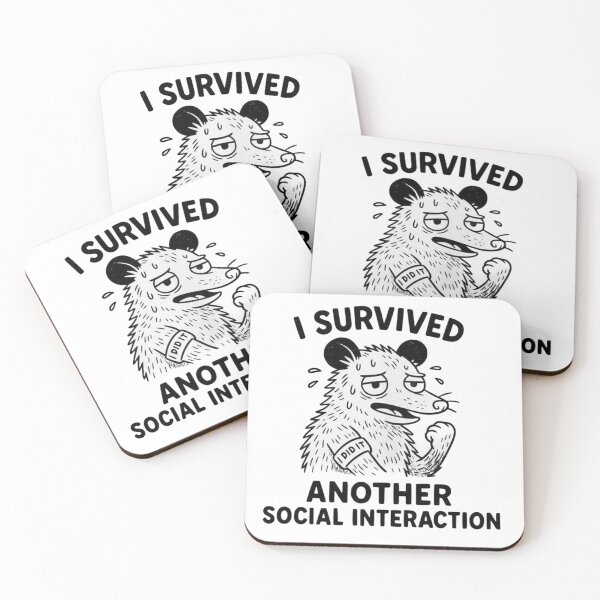 Item preview, Funny I Survived Another Social Interaction Opossum Meme designed and sold by JossDesign15.