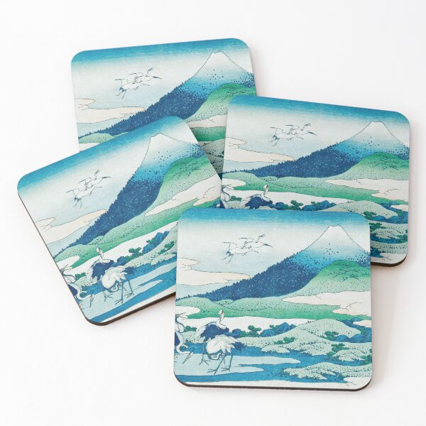 Item preview, Hokusai Cranes and Mt Fuji - Vintage Japanese Ukiyo-e Art designed and sold by Open Canvas.