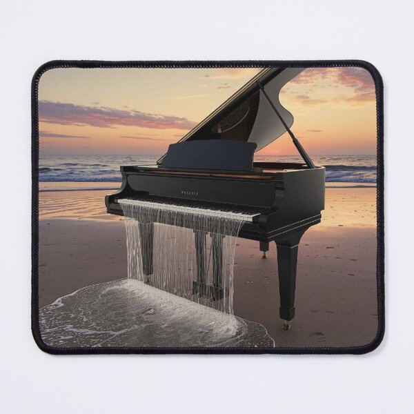 Item preview, Surreal Beach Piano with Flowing Waves designed and sold by Wonderful Designs.